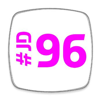 JD96 - Square fridge magnet - white - Front