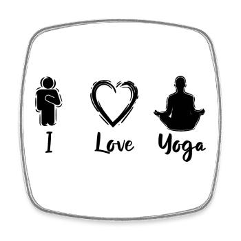 Yoga Love - Square fridge magnet - white - Front