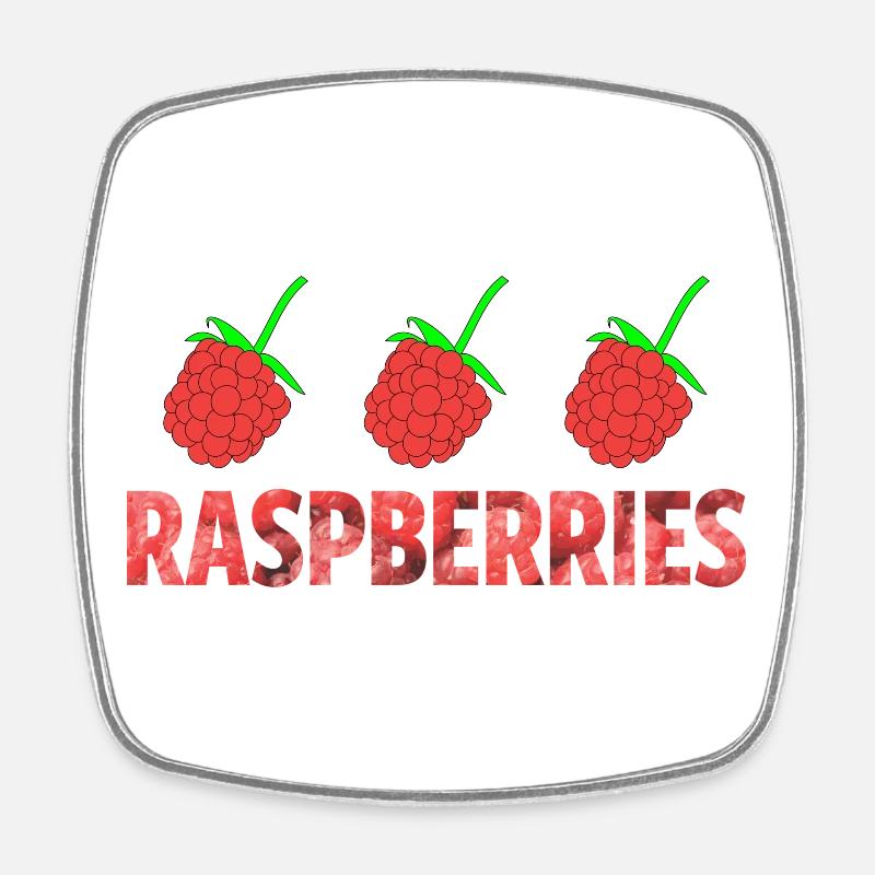 RASPBERRIES - Viereckiger Kühlschrankmagnet - Weiß