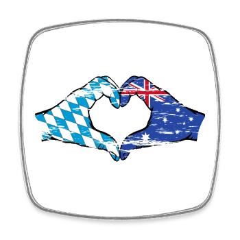 Bavière Australie Drapeau Mains Coeur Forme Utilisé - Magnet carré - blanc - Devant