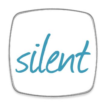 SILENT - Square fridge magnet - white - Front