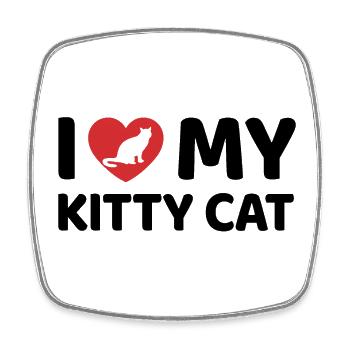 I Love my Kitty Cat - Viereckiger Kühlschrankmagnet - Weiß - Vorne
