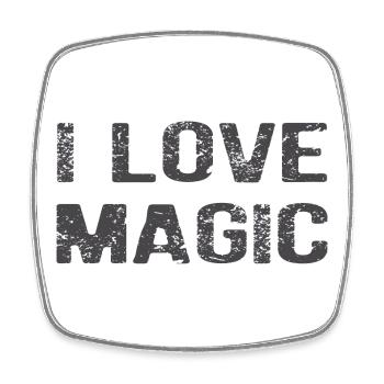 I Love Magic: Die Kunst der bewussten Kreation - Viereckiger Kühlschrankmagnet - Weiß - Vorne