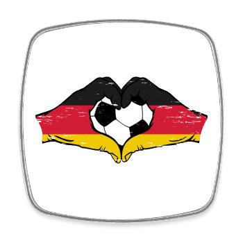 Deutschland Fußball Flagge Hände Herzform used - Viereckiger Kühlschrankmagnet - Weiß - Vorne