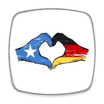 Somalie Allemagne Drapeau Mains Coeur Forme Utilisé - Magnet carré - blanc - Devant