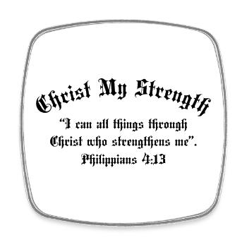 Christ My Strength - Square fridge magnet - white - Front