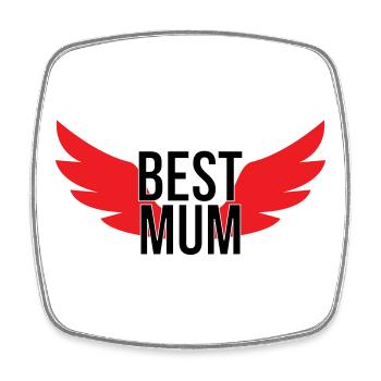 Best Mom - Mother's Day - Square fridge magnet - white - Front