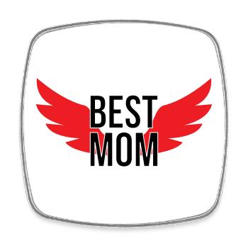 Best Mom - Mother's Day - Square fridge magnet - white - Front