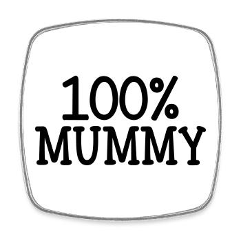 100% Mom - Mother's Day - Square fridge magnet - white - Front