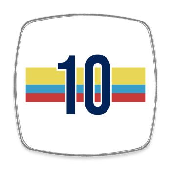 Sportive numéro 10 - Magnet carré - blanc - Devant