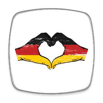 Germany Flag Hands Heart Shape Used - Square fridge magnet - white - Front