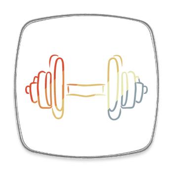 Croquis d’haltères de fitness - Magnet carré - blanc - Devant