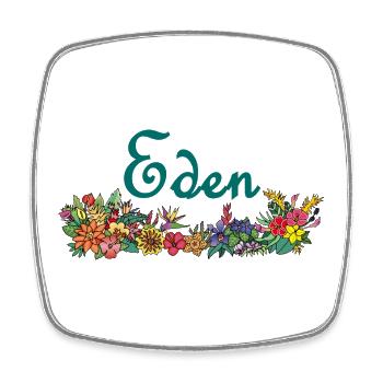 Flowers and paradise - Square fridge magnet - white - Front