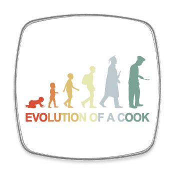 Evolution Of A Cook - Square fridge magnet - white - Front