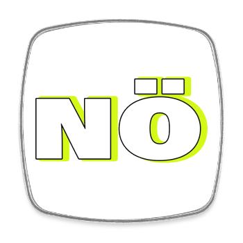 NO - Square fridge magnet - white - Front