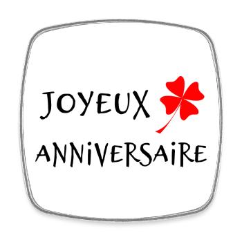 1. 1 AN. 1er ANNIVERSAIRE. ANNIVERSAIRE 1 AN - Magnet carré - blanc - Devant
