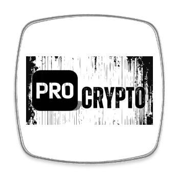 Pro Crypto - Viereckiger Kühlschrankmagnet - Weiß - Vorne