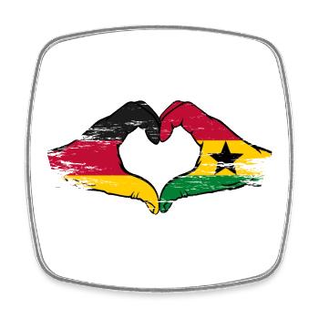 Deutschland Ghana Flagge Hände Herzform used - Viereckiger Kühlschrankmagnet - Weiß - Vorne