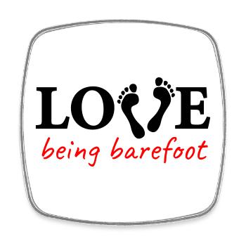 love being barefoot Version 2 - love to be barefoot - Square fridge magnet - white - Front