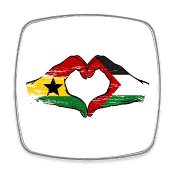 Ghana Palestine Drapeau Mains Coeur Forme Utilisé - Magnet carré - blanc - Devant