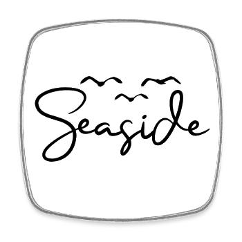 Bord de mer Plage Mouettes Mer - Magnet carré - blanc - Devant