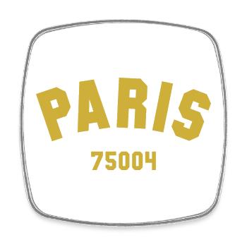 PARIS 4th arrondissement - Square fridge magnet - white - Front
