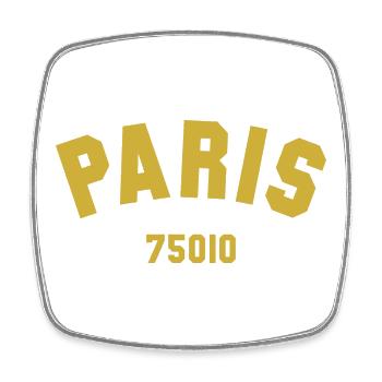 PARIS 10th arrondissement - Square fridge magnet - white - Front
