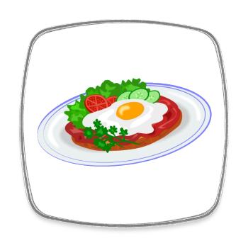 Traditional English breakfast - Square fridge magnet - white - Front