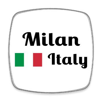 Mailand, Italien - Stilvolle Drucke - Viereckiger Kühlschrankmagnet - Weiß - Vorne