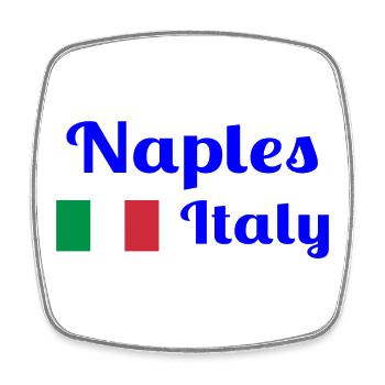 Neapel Italia - Stilvolle Drucke - Viereckiger Kühlschrankmagnet - Weiß - Vorne