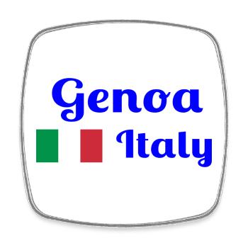 Gênes Italia - Imprimés élégants - Magnet carré - blanc - Devant