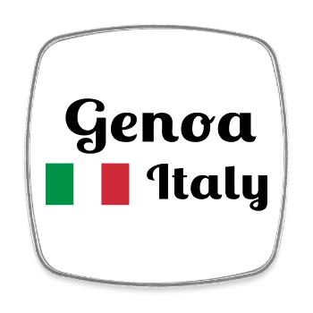Gênes Italia - Imprimés élégants - Magnet carré - blanc - Devant