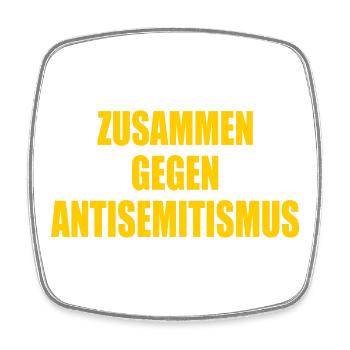 zusammen gegen antisemitismus - Viereckiger Kühlschrankmagnet - Weiß - Vorne