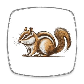 Streifenhörnchen - Viereckiger Kühlschrankmagnet - Weiß - Vorne