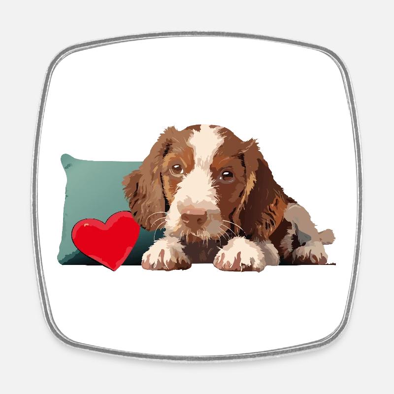 Chiot - Pepe notre petit chien - Magnet carré - blanc