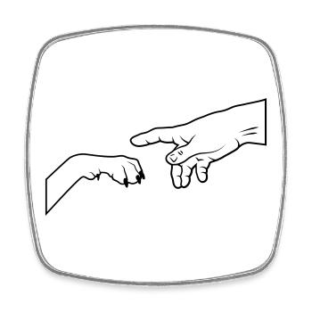Dog Paw - Give Paw - Square fridge magnet - white - Front