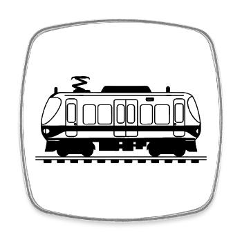 Eisenbahn - Viereckiger Kühlschrankmagnet - Weiß - Vorne
