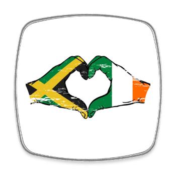 Jamaïque Irlande Mains Forme de Coeur Utilisé - Magnet carré - blanc - Devant