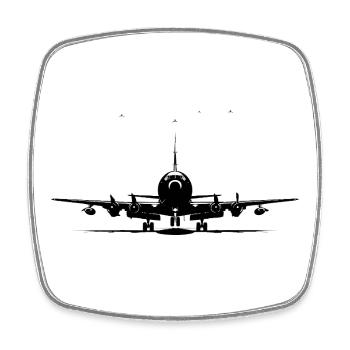 Jet plane - Square fridge magnet - white - Front