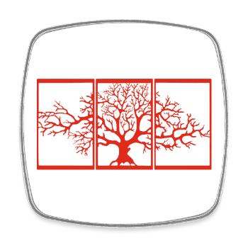 Nature view (red) - Square fridge magnet - white - Front