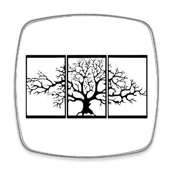 Nature View (Black) - Square fridge magnet - white - Front