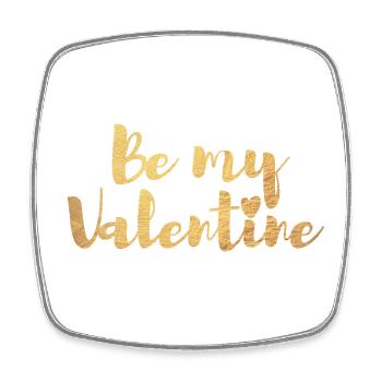 Be my Valentine Valentinstag Liebe Herz I love you - Viereckiger Kühlschrankmagnet - Weiß - Vorne