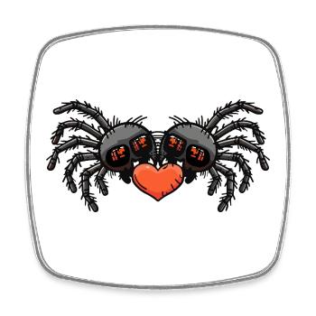 Tarantula Spinne Paar Herz - Viereckiger Kühlschrankmagnet - Weiß - Vorne