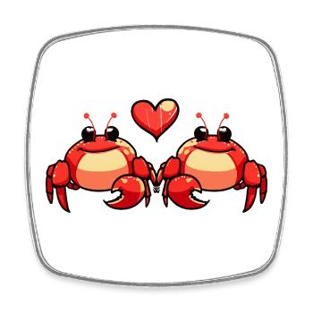 Cancer Couple D’amour Crabe Animal La Saint-Valentin - Magnet carré - blanc - Devant