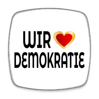 WIR LIEBEN DEMOKRATIE - Viereckiger Kühlschrankmagnet - Weiß - Vorne