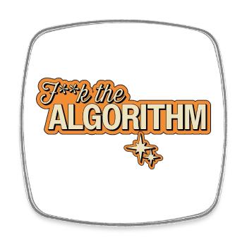 Fk the Algorithm – Digitale Rebellion - Viereckiger Kühlschrankmagnet - Weiß - Vorne