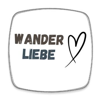 Schriftzug Wanderliebe und Herz, schlicht - Viereckiger Kühlschrankmagnet - Weiß - Vorne
