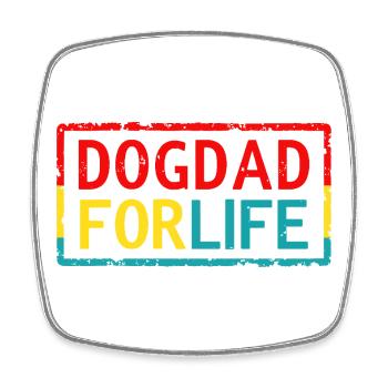 Dog dad for life - Square fridge magnet - white - Front