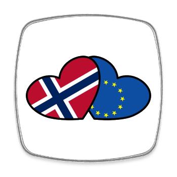 Norway <3 EU - Square fridge magnet - white - Front