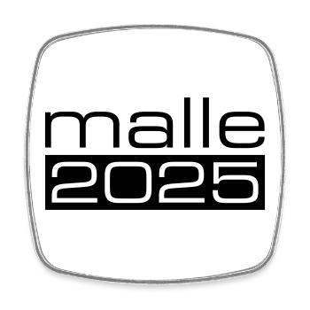 Malle 2025 - Viereckiger Kühlschrankmagnet - Weiß - Vorne
